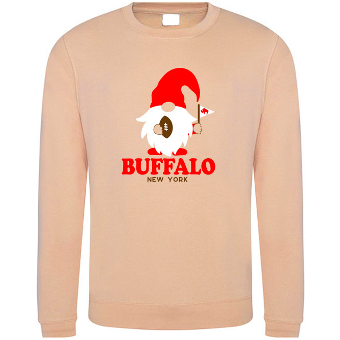 Buffalo Football Gnome Adult Unisex CREWNECK