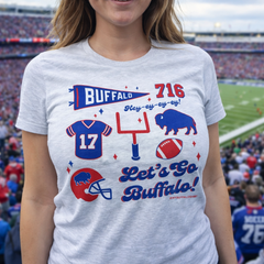 Buffalo Football Pennant collage t-shirt