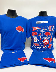 Buffalo Football Art Collage (ROYAL) t-shirt