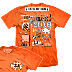 Buffalo Lax art collage t-shirt