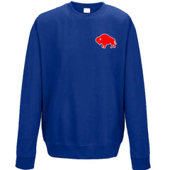 Buffalo Football (ROYAL) Art Collage Adult Unisex CREWNECK