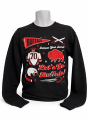 Buffalo Hockey Pennant Collage (BLACK) Adult Unisex CREWNECK