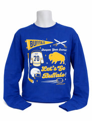 Buffalo Hockey Pennant Collage (ROYAL) Adult Unisex CREWNECK