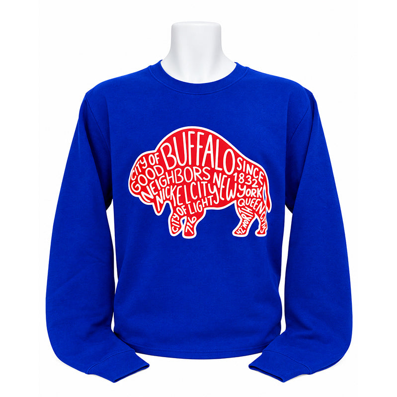 Buffalo Nicknames unisex Adult CREWNECK sweatshirt