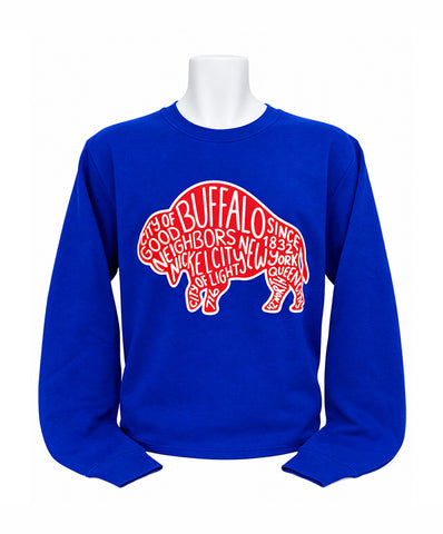 Buffalo Nicknames unisex Adult CREWNECK sweatshirt