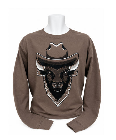 Cowboy Buffalo Adult Unisex CREWNECK