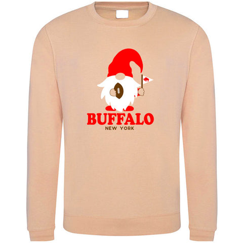 Buffalo Football Gnome Adult Unisex CREWNECK