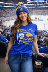 Buffalo Hockey Pennant collage t-shirt (ROYAL)