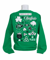 Buffalo Irish Art Collage Adult Unisex CREWNECK
