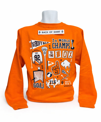 Buffalo LAX Art Collage Adult Unisex CREWNECK