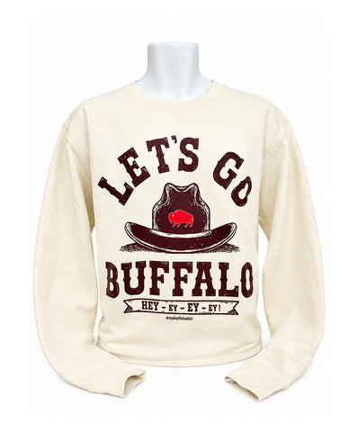Let's Go Buffalo Cowboy Hat Adult Unisex CREWNECK