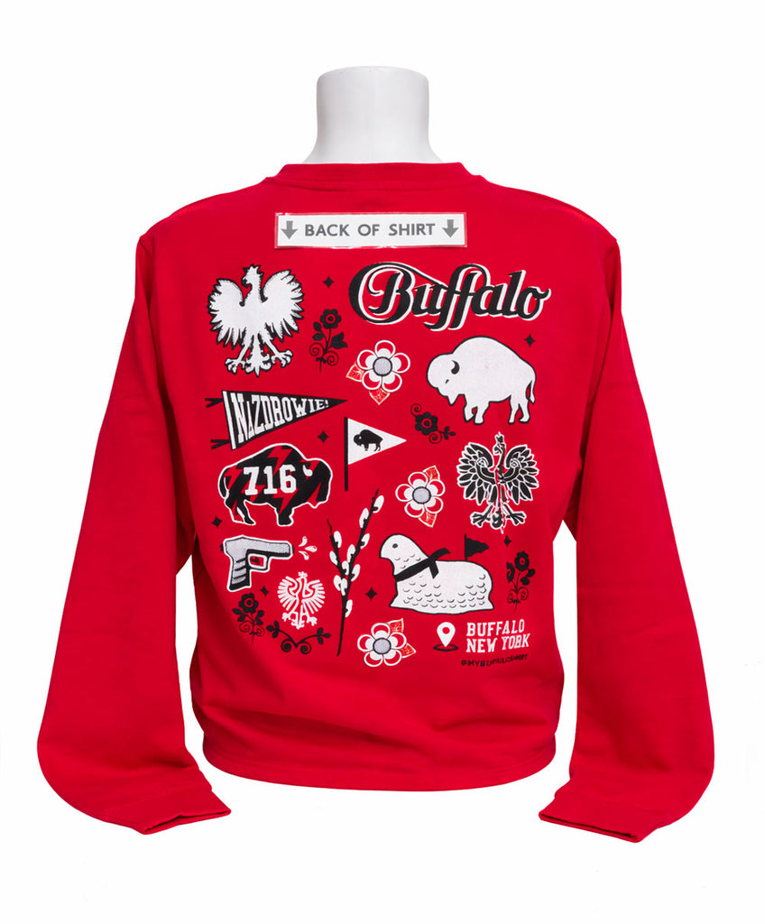 Buffalo Polish Collage Adult Unisex CREWNECK