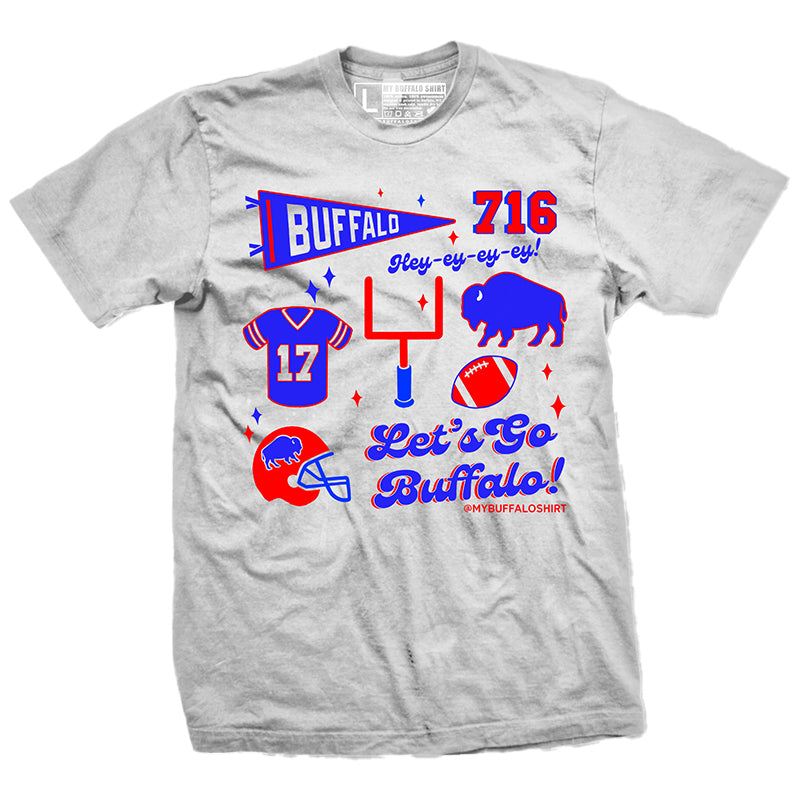 Buffalo Football Pennant collage t-shirt