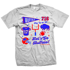 Buffalo Football Pennant collage t-shirt