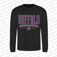 Buffalo Stripes (RED/BLUE) Adult unisex CREWNECK sweatshirt