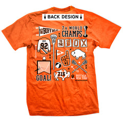 Buffalo Lax art collage t-shirt