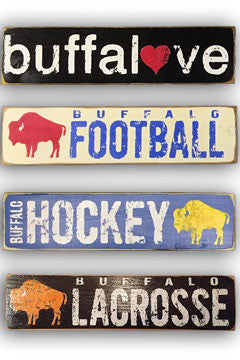Buffalo rustic wood signs