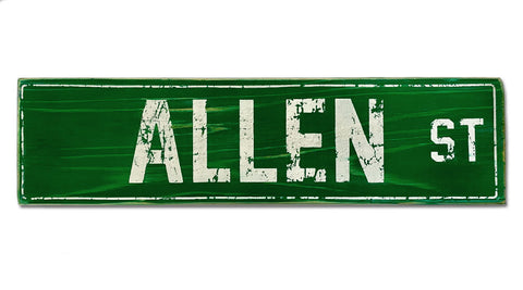 Allen St (GREEN) rustic sign