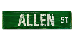 Allen St (GREEN) rustic sign