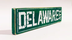 Delaware Ave rustic sign