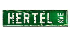 Hertel Ave rustic sign