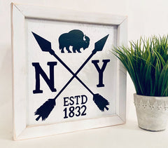 9" x 9" Rustic NY Arrows Farmhouse sign