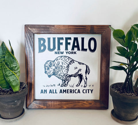 12" x 12" Buffalo All America City Farmhouse sign