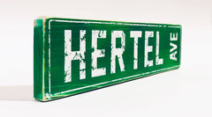 Hertel Ave rustic sign
